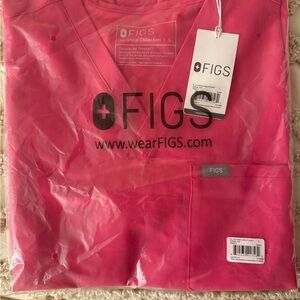 Figs Shocking Pink Scrub Top